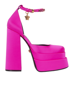 Versace Aevitas Platform Heels, Satin, Pink, UK 4, 3*