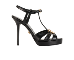Versace V Sandals Heels, Leather, Black, UK5, DB/B, 4*