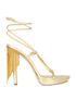 Versace Medusa Fringed Strappy Heels, front view