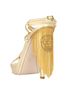 Versace Medusa Fringed Strappy Heels, back view