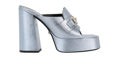Versace Platform Mules, &pound;230, Shoes, Silver, Leather, Front view