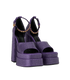 Versace Embellished Aevitas Platform Heels, &pound;230, Shoes, Purple, Satin, Side view