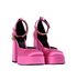 Versace Aevitas Platform Heels, &pound;250, Shoes, Pink, Satin, Side view