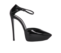 Saint Laurent Avenue Pumps, Patent, Black, UK6, 2*