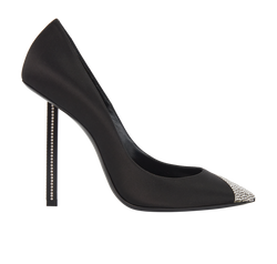 Yves Saint Laurent Tower Crystal Pumps, Satin, Black, UK7, B/DB, 4*