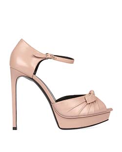Yves Saint Laurent Jane Bow Heels, Leather, Rose, 7, 4*