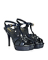 YSL Coated Leather Tribute Platform Heels, side view