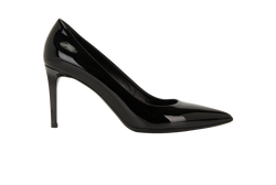 Saint Laurent Pointed Toe Pumps, Patent, Black, UK8, 2*