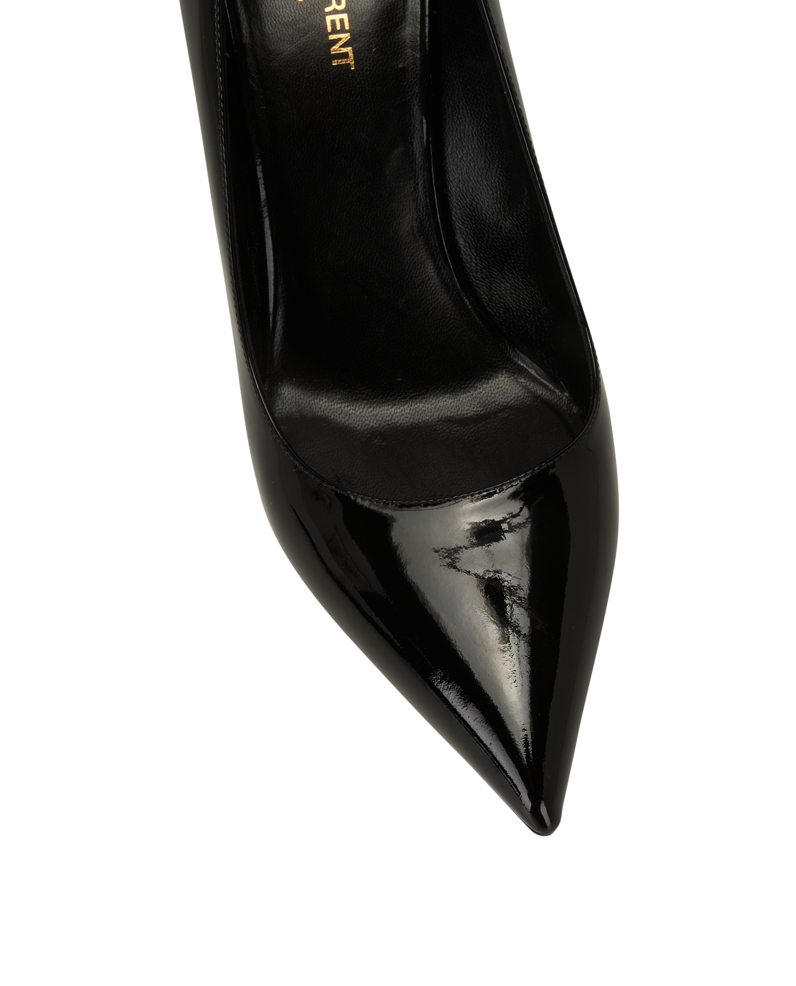 Saint Laurent Pointed Toe Pumps, &pound;220, Shoes, Black, Patent Leather, Other view