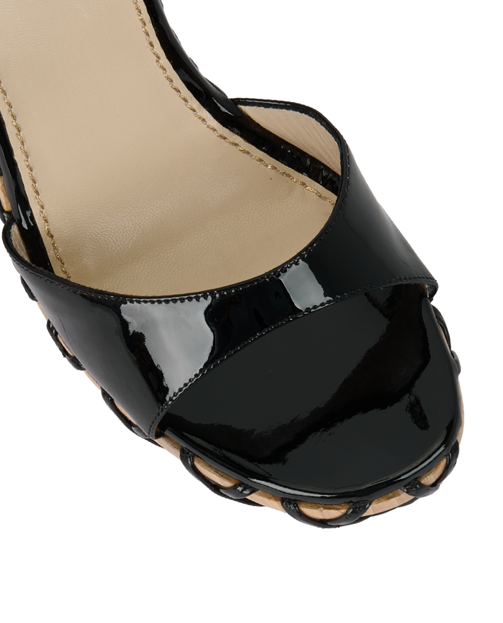 Vintage Saint Laurent Wooden Platforms, &pound;150, Shoes, Black, Patent Leather, Other view