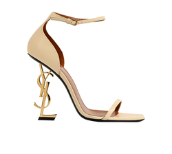 Saint Laurent Opyum Sandals 110, Leather, Cream, UK7, B/DB, 2*