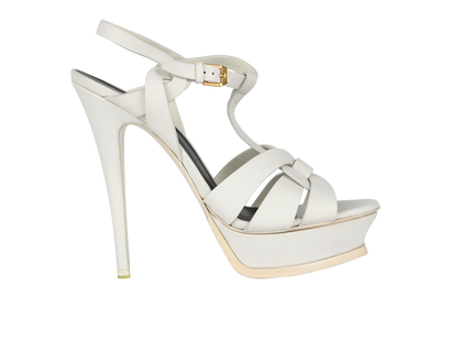Saint Laurent Tribute Heels, &pound;250, Shoes, White, Leather, Front view