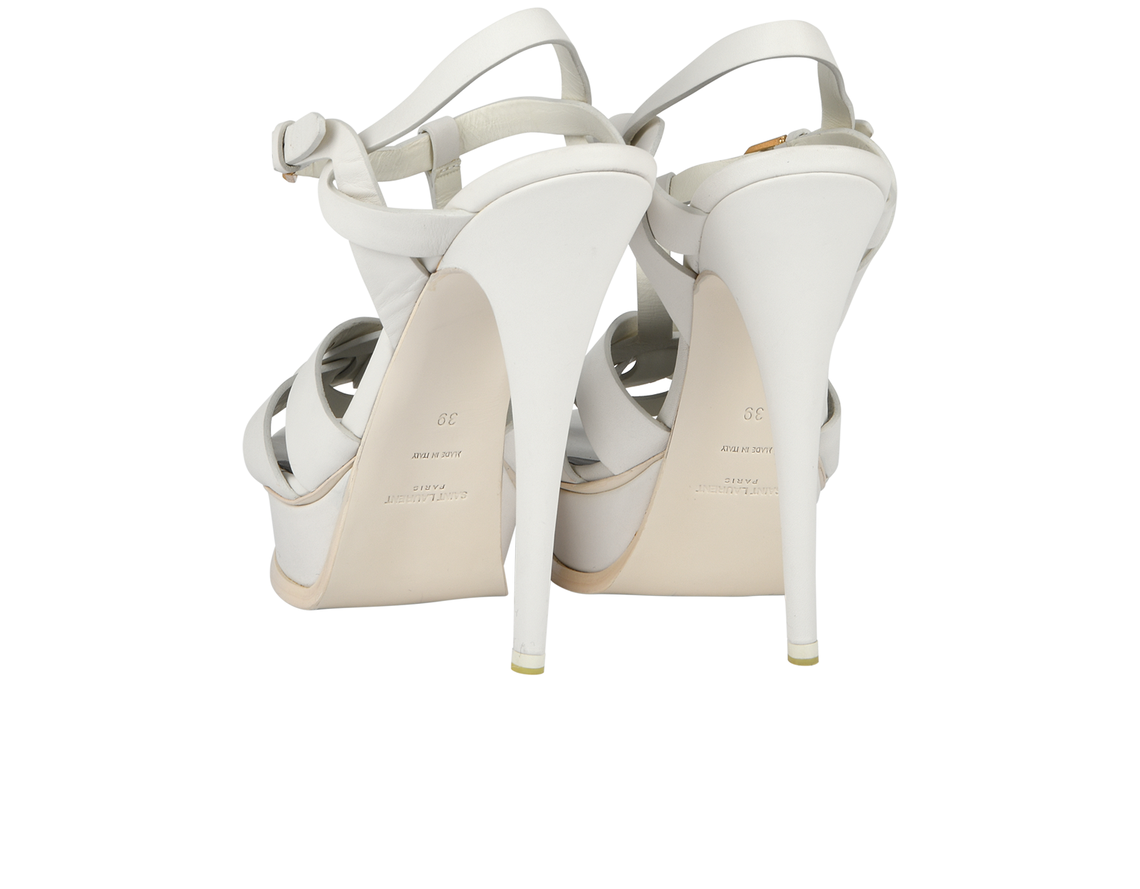 Saint Laurent Tribute Heels, &pound;250, Shoes, White, Leather, Back view
