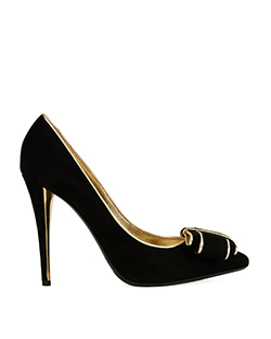 Yves Saint Laurent Clara Black Bows Heels, Suede, Black, UK 6.5