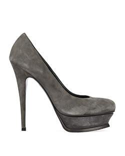 Yves Saint Laurent Grey Suede Platform Heels, Suede, Grey, UK 6