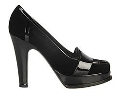 Yves Saint Laurent Velvet Platform Heels, velvet/leather, black, 3, 2*, DB
