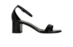 Saint Laurent Block Heel Sandals, Patent, Black, UK4, B/DB, 1*