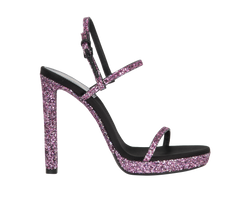Saint Laurent Glitter Sandals, Leather, Purple, UK7, B/DB, 3*