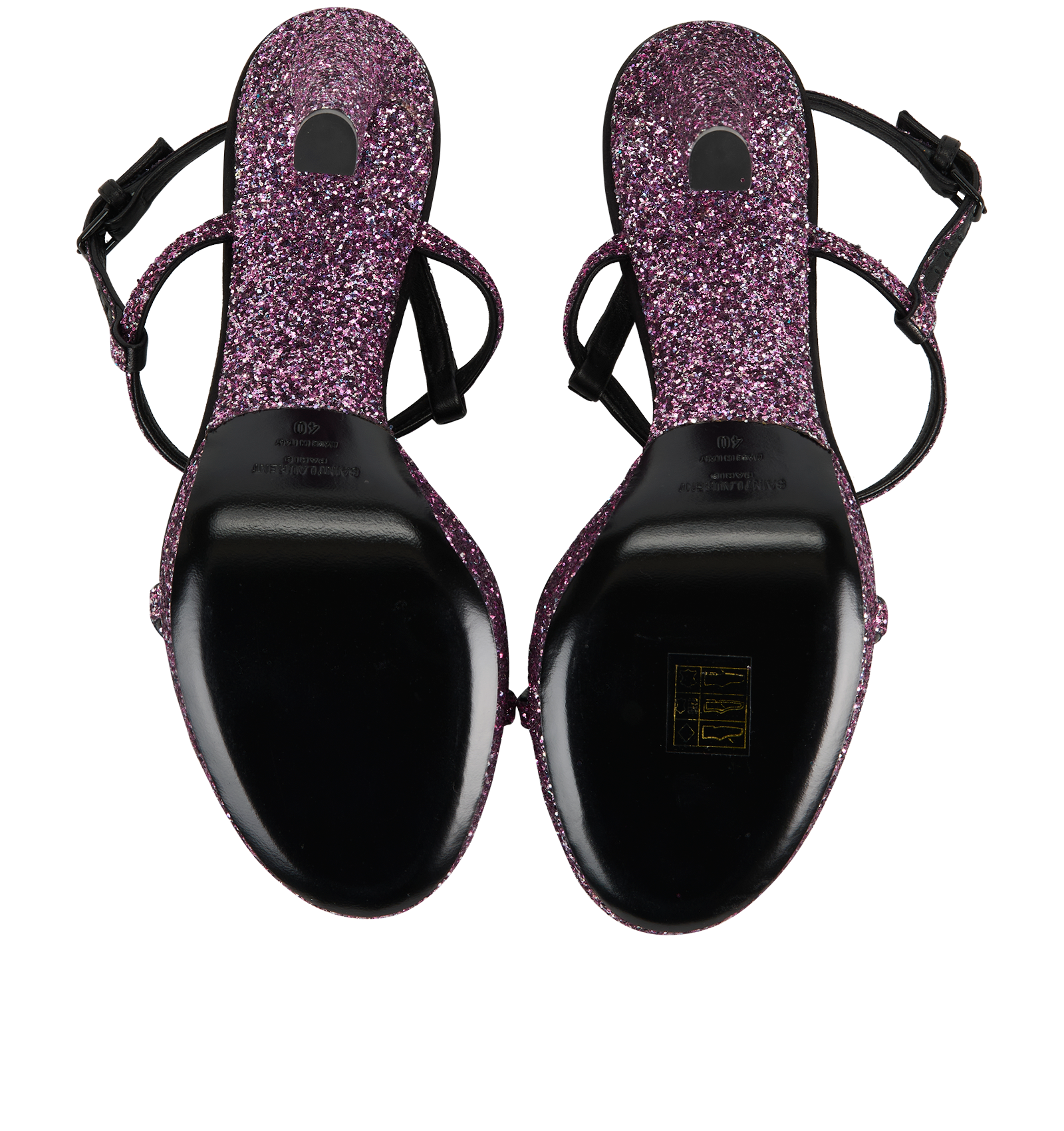 Saint Laurent Glitter Sandals, &pound;250, Shoes, Pink, Leather, Top view