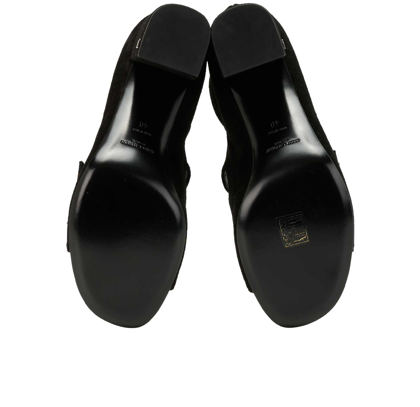 Saint Laurent Babies Multi-Strap Block Sandals, &pound;250, Shoes, Black, Suede, Top view