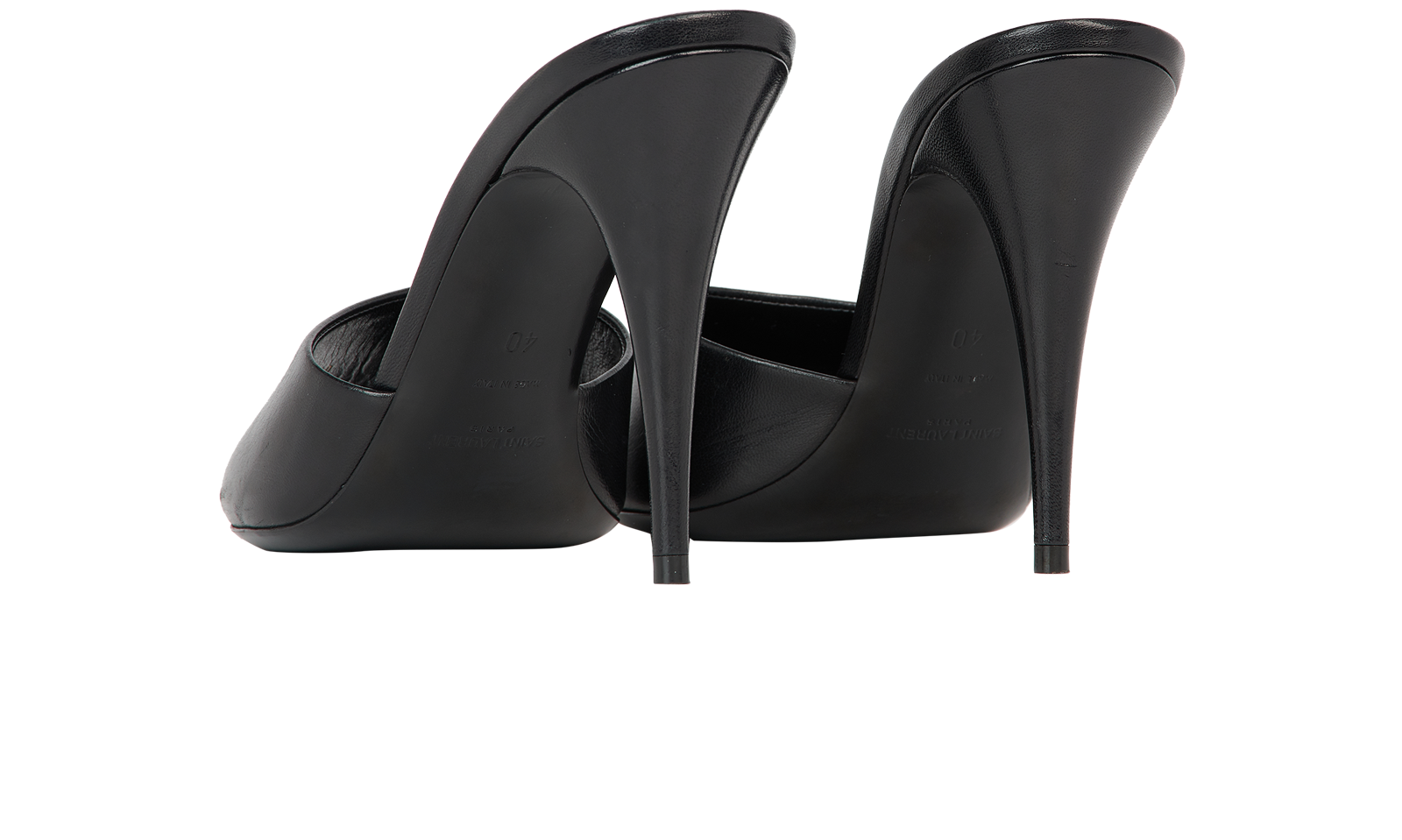 Saint Laurent Goldie Mules, &pound;280, Shoes, Black, Leather, Back view