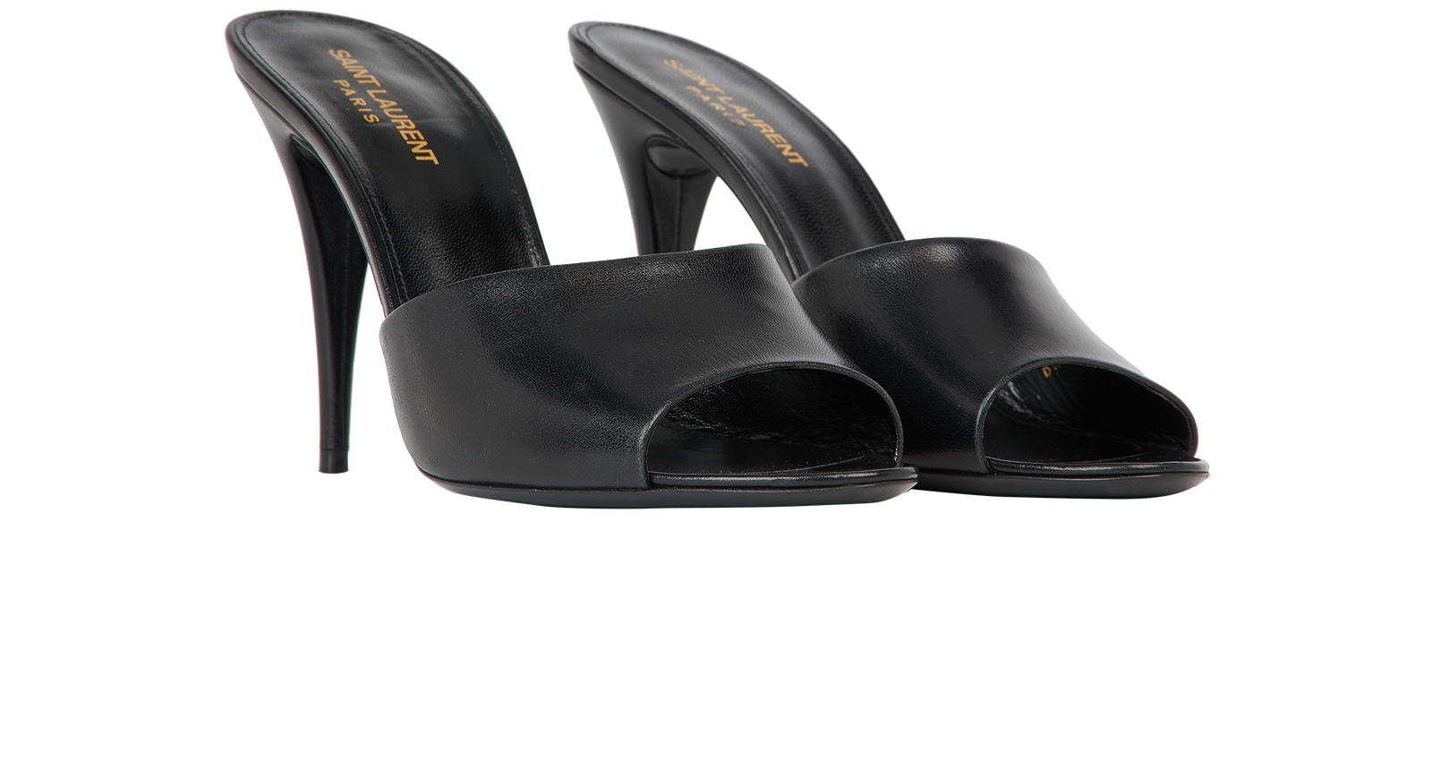 Saint Laurent Goldie Mules, &pound;280, Shoes, Black, Leather, Side view