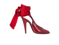 Saint Laurent Lace Up Heels, Leather, Red, UK5, DB/B, 3*
