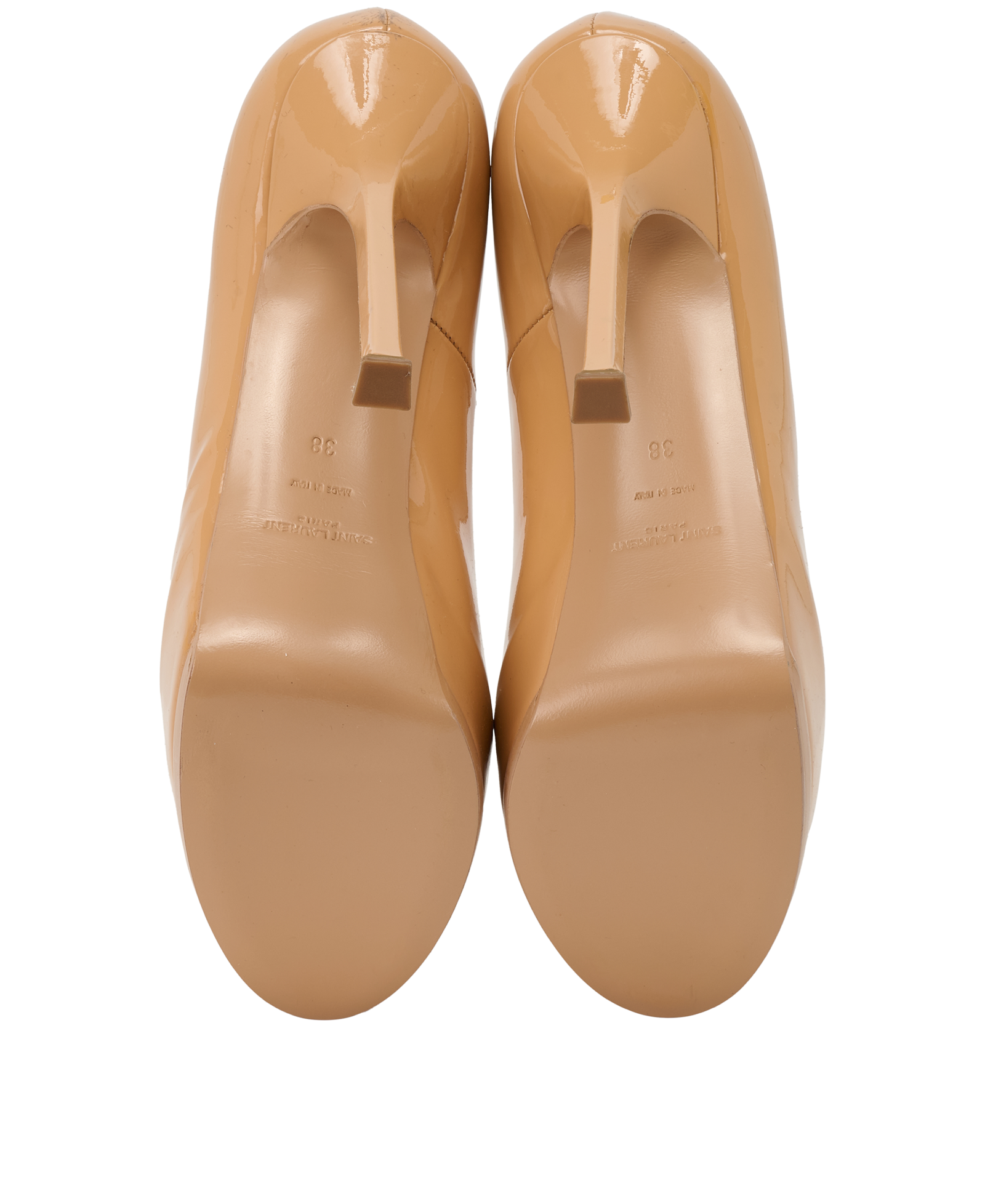 Saint Laurent Tribtoo Platforms, &pound;195, Shoes, Nude, Patent Leather, Top view