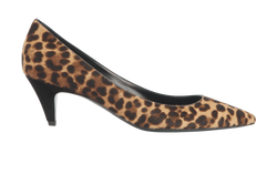 YSL Leopard Kitten Heels,PonyHair,Brown,UK5,3*