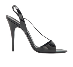 Saint Laurent Anouk 110 Heeled Sandals, Patent, Black, UK8, B, 4*