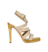 Saint Laurent Montaigne 105 Sandals, &pound;220, Shoes, Beige/Gold, Leather, Front view