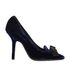 Yves Saint Laurent Velvet Bow Heels, &pound;120, Shoes, Blue, Velvet, Front view