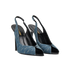 Saint Laurent Denim Slingback Heels, side view