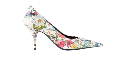 Gucci x Balenciaga Floral Pointy Pumps, front view
