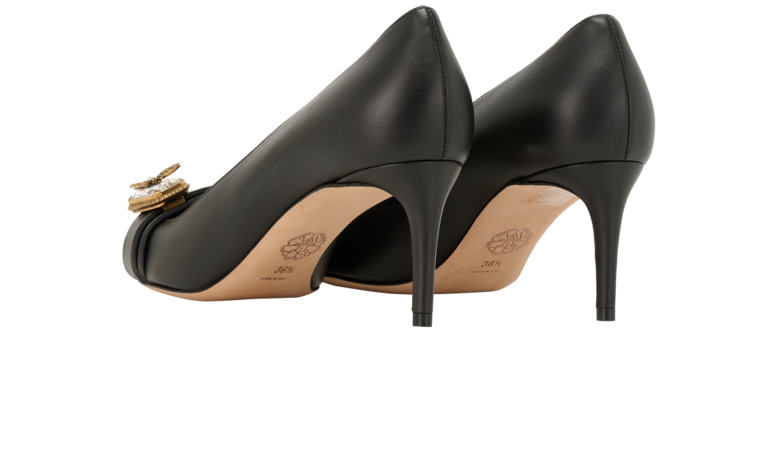 Alexander McQueen Bee Pumps, &pound;180, Shoes, Black, Leather, Back view