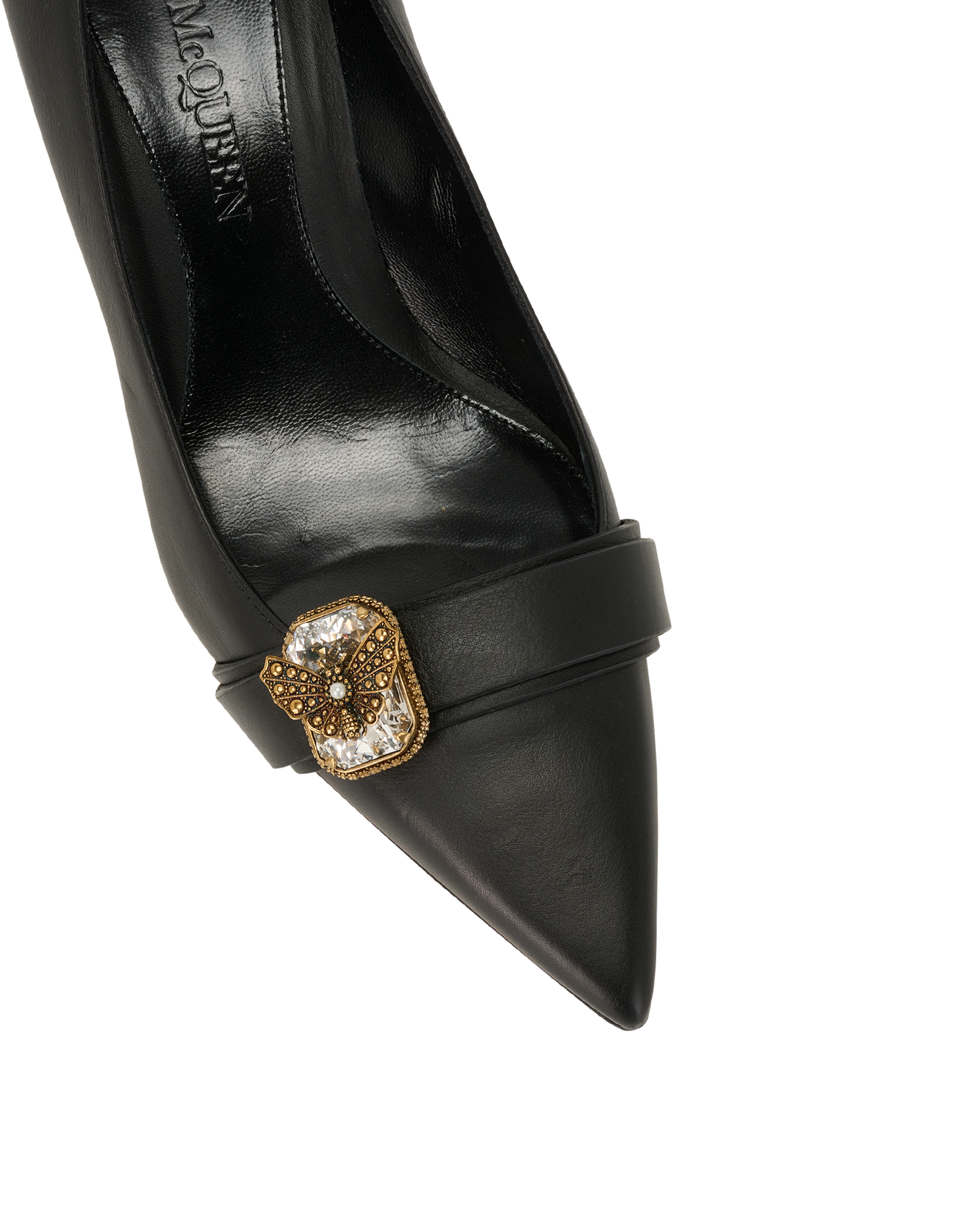Alexander McQueen Bee Pumps, &pound;180, Shoes, Black, Leather, Other view