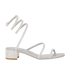 Rene Caovilla Cleo Glitter High Heeled Sandals, &pound;350, Shoes, Silver, Leather, Front view