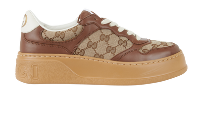 Gucci GG Trainers, &pound;310, Shoes, Brown/Tan, Canvas/Leather, Front view