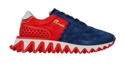 Christian Louboutin Loubishark Trainers,Mens,Leather,Red/Blue,UK7.5,B/DB,3