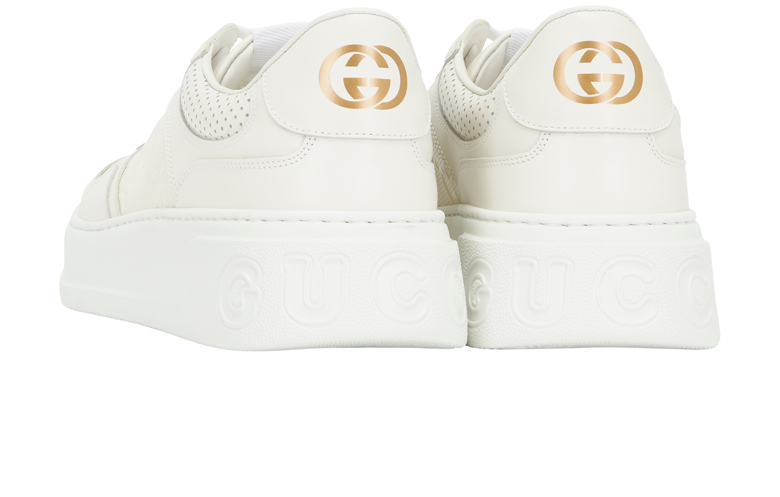 Gucci GG Chunky Trainers, &pound;350, Shoes, White, Leather, Back view
