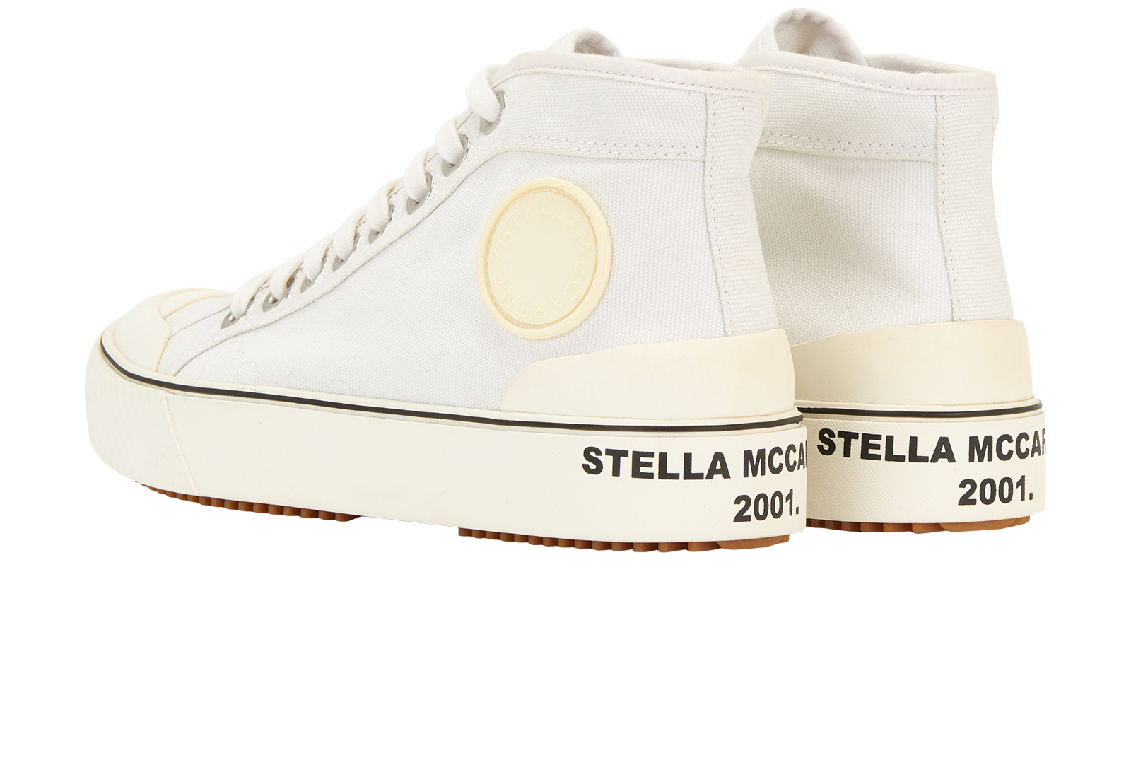 Stella McCartney High Top Trainers, &pound;140, Shoes, White, Canvas, Back view