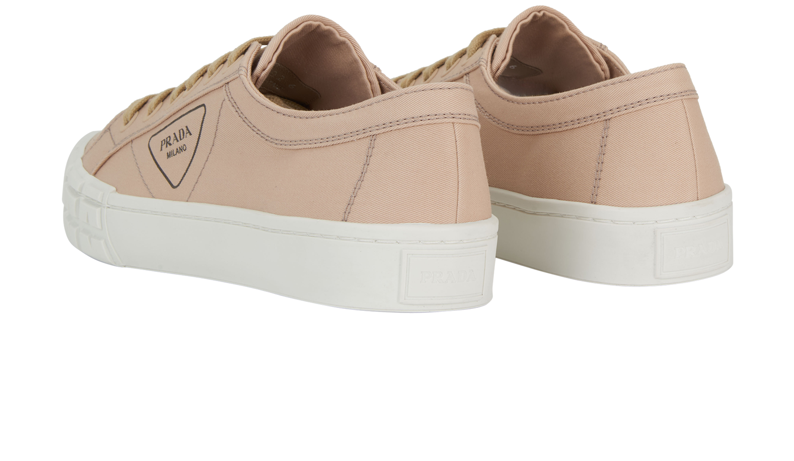 Prada Gabardine Wheel Trainers, &pound;320, Shoes, Beige, Canvas, Back view