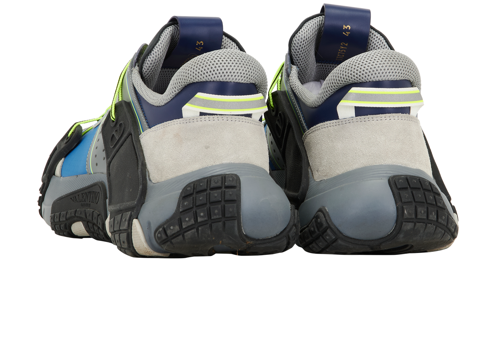 Valentino Wod Trainer, &pound;170, Shoes, Blue/Grey, Fabric/Suede, Back view