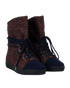 Chanel Tweed Lace Up Trainers, £450, Shoes, Blue/Red, Fabric, Side view