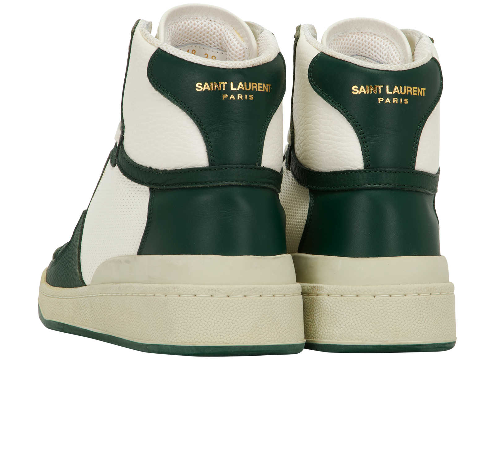Saint Laurent SL24 Trainers, &pound;110, Shoes, Green/White, Leather, Back view