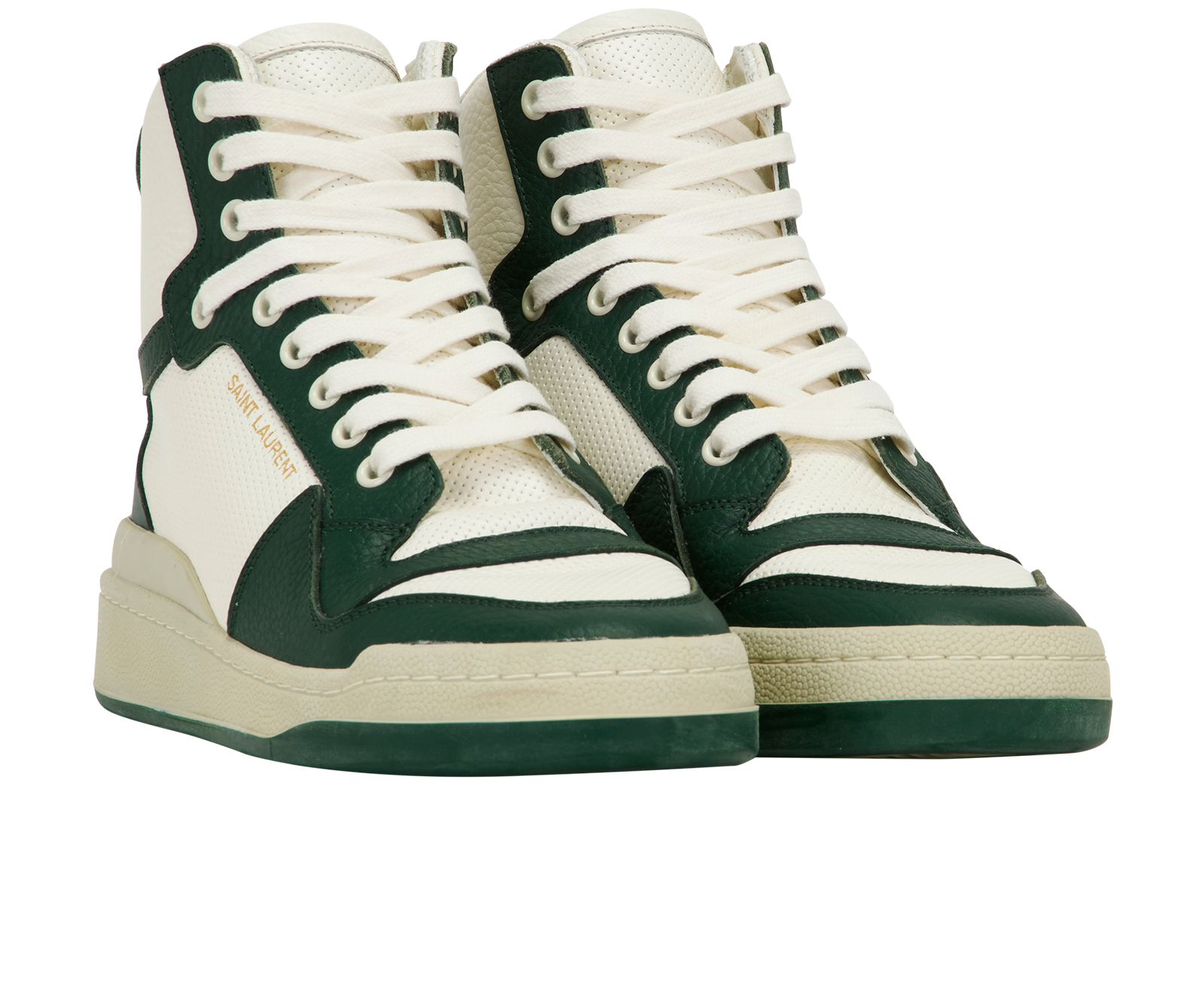 Saint Laurent SL24 Trainers, &pound;110, Shoes, Green/White, Leather, Side view