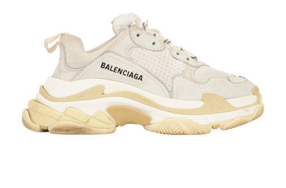 Balenciaga Triple S Trainers, &pound;195, Shoes, Beige, Mesh, Front view