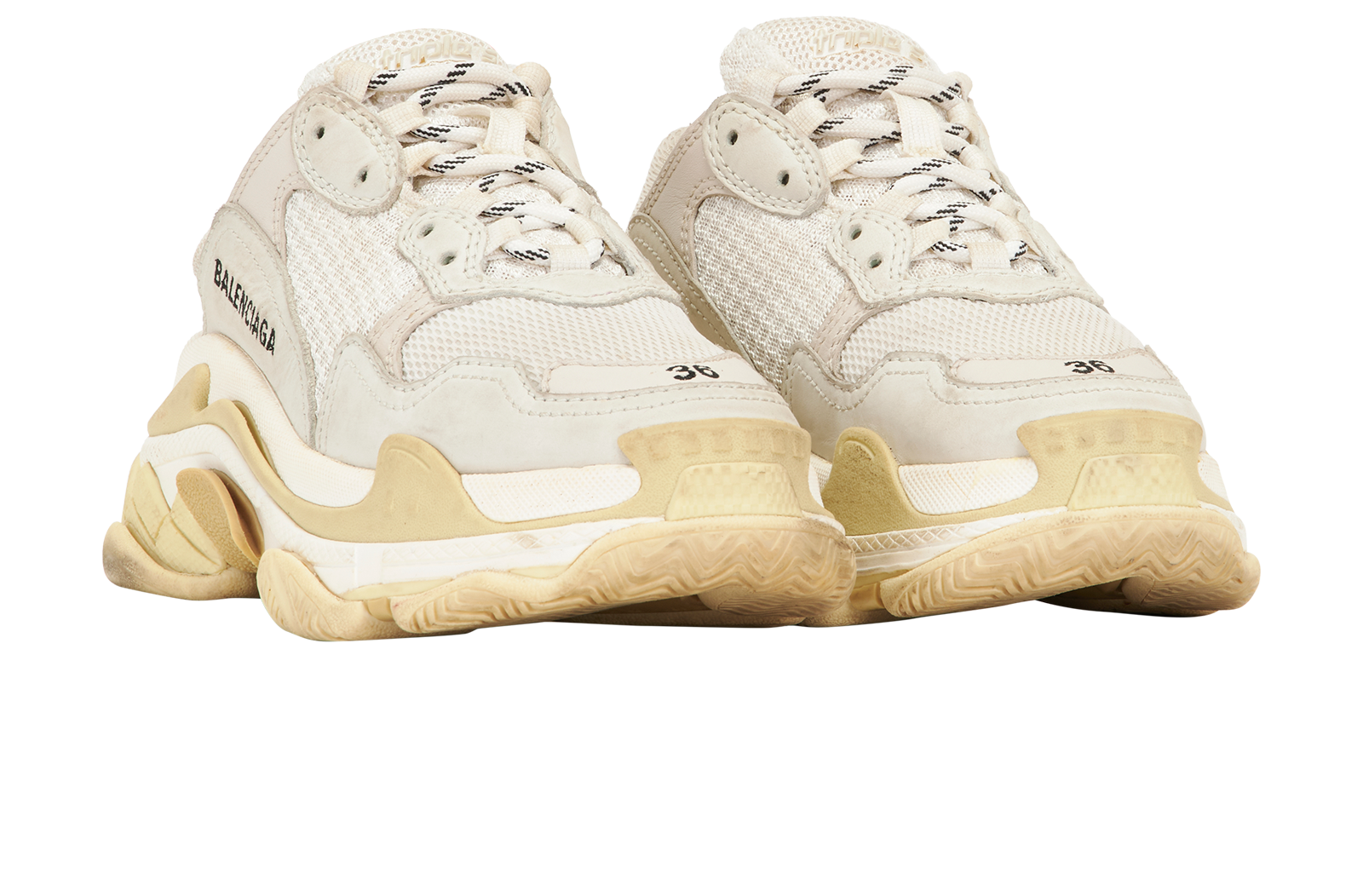 Balenciaga Triple S Trainers, &pound;195, Shoes, Beige, Mesh, Side view