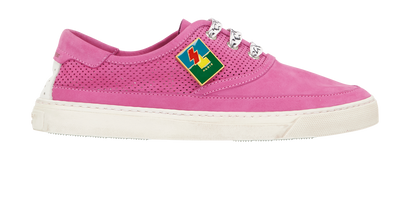 Saint Laurent Perforated Trainers, &pound;120, Shoes, Pink, Suede, Front view