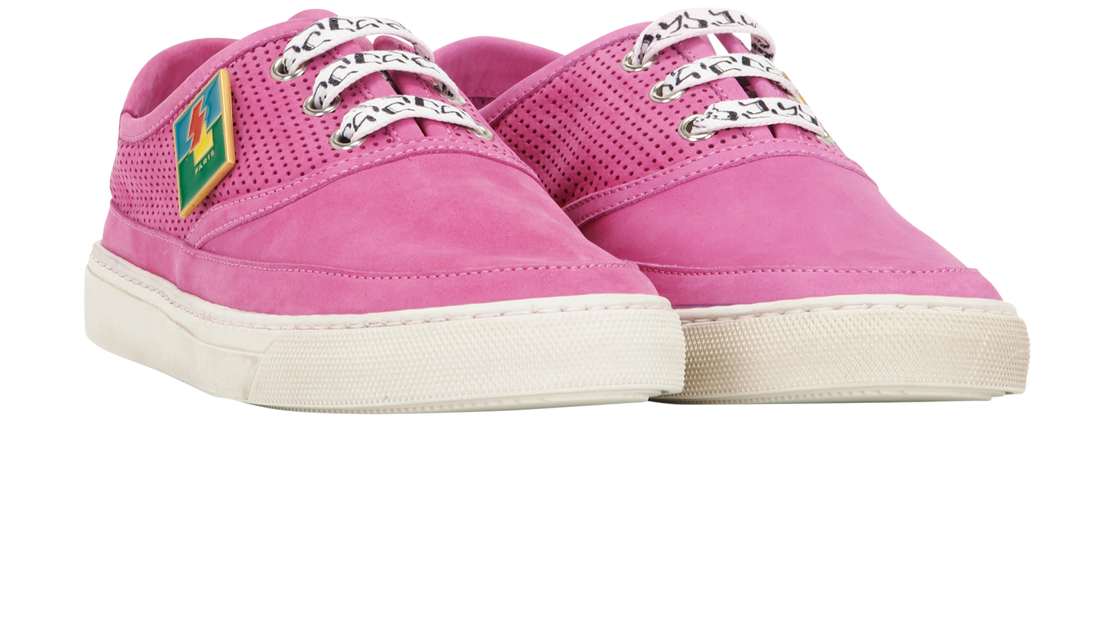 Saint Laurent Perforated Trainers, &pound;120, Shoes, Pink, Suede, Side view